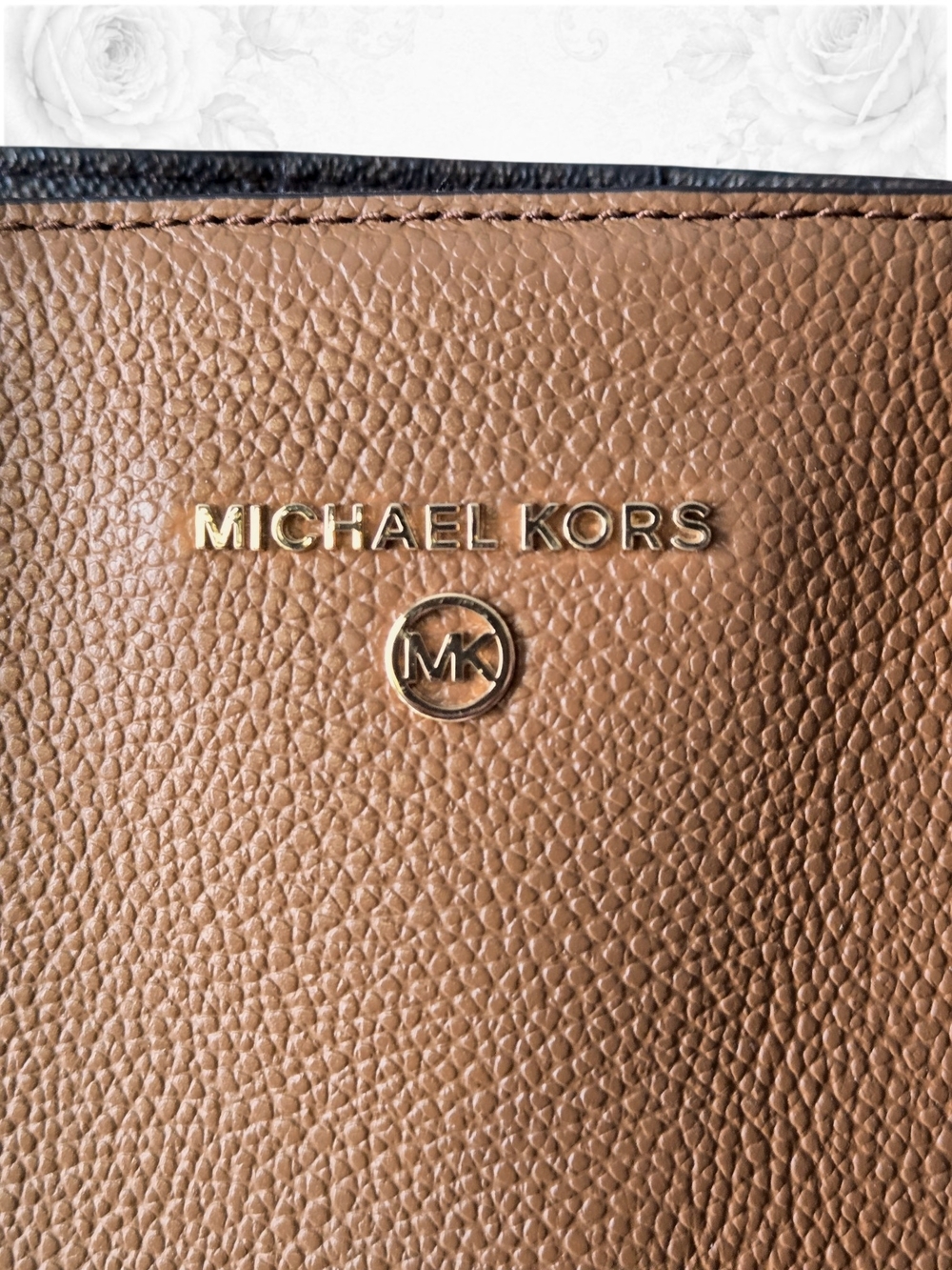 NWT Michael Kors Large Leather Tote Shoulder Bag Luggage Brown Cognac - Picture 5 of 6